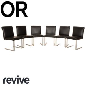 6er Garnitur Cor Quant Leder Stuhl Schwarz