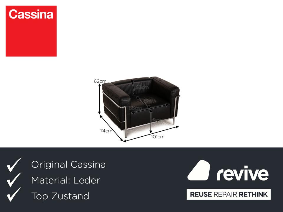 Cassina Le Corbusier LC3 Leder Sessel Schwarz ✨ – Bild 2