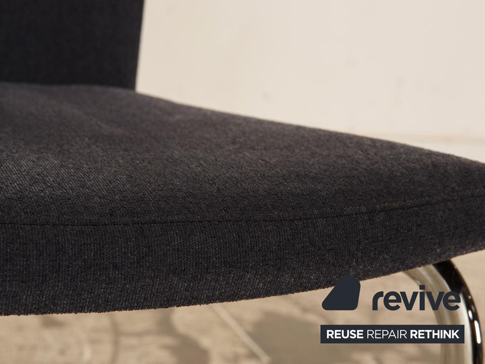 8er Garnitur Tecta B20 Stoff Stuhl Freischwinger Dunkelgrau – Bild 3