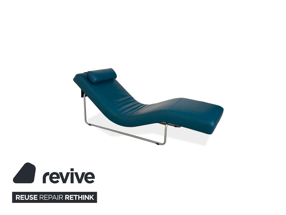 Rolf Benz 680 Leder Liege Petrol Blau manuelle Funktion – Bild 4