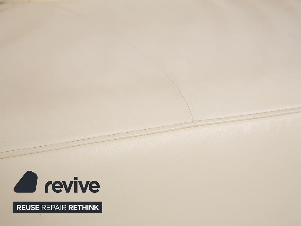 ligne roset Malhoun Leder Viersitzer Creme Sofa Couch – Bild 3