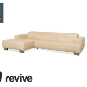 Ewald Schillig Monda Status Leder Ecksofa Récamière links Creme