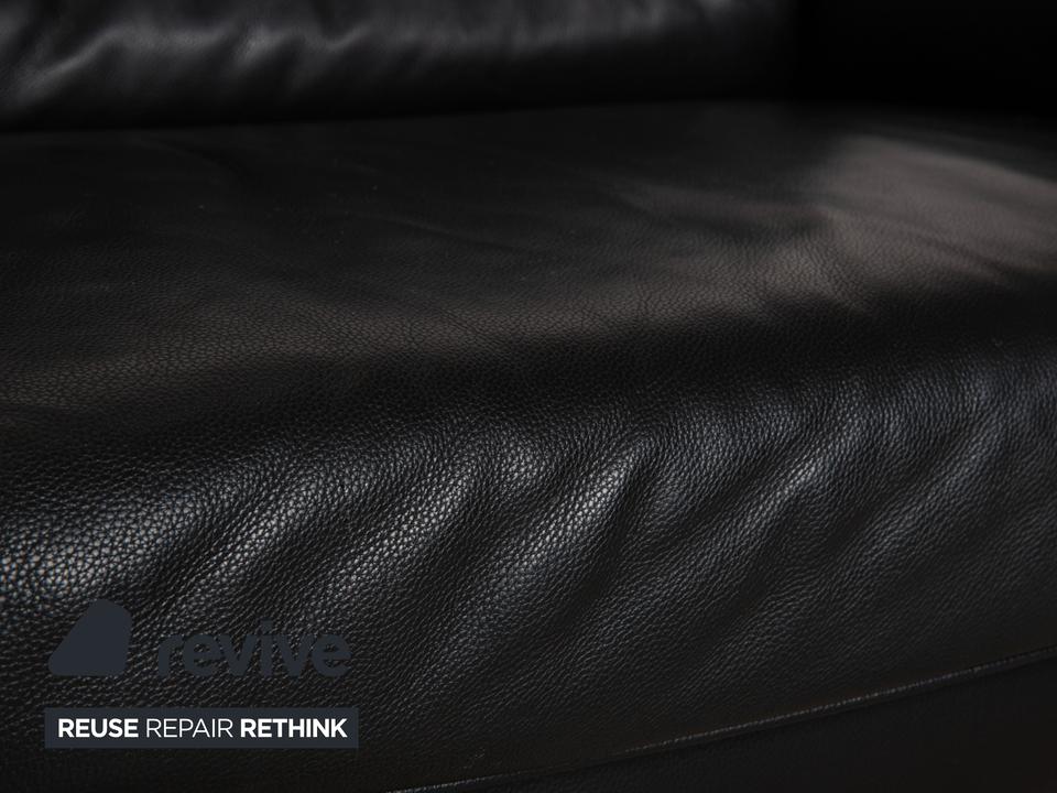 Willi Schillig Leder Zweisitzer Schwarz Sofa Couch – Bild 3