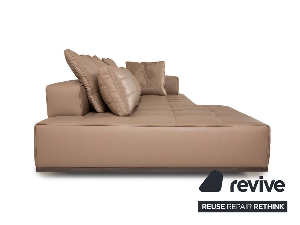Minotti Lawrence Clan Leder Sofa Beige Ecksofa Couch – Bild 6