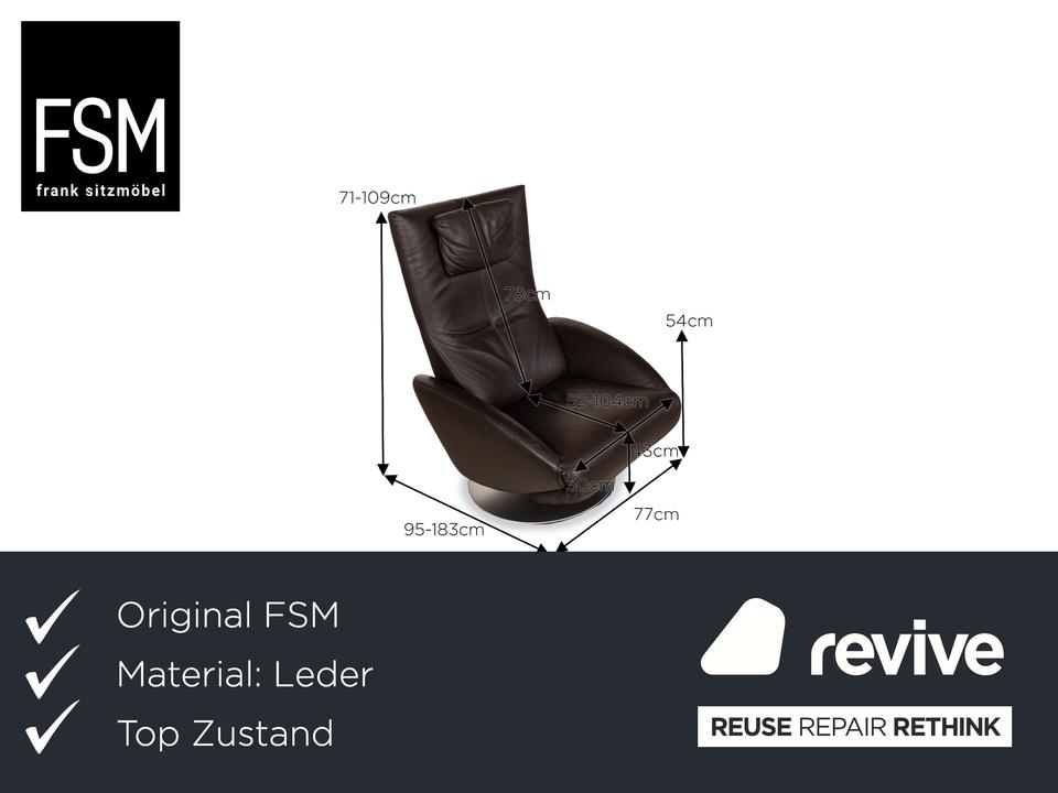 FSM Mate Leder Sessel Braun elektrische Funktion Relaxsessel ✨ – Bild 2