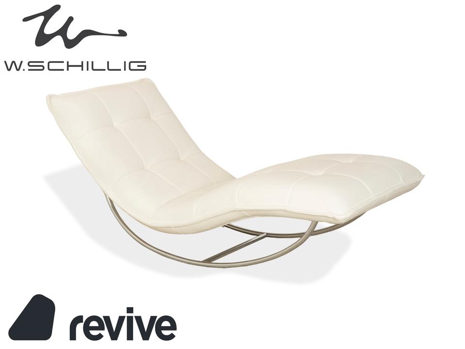 Willi Schillig Woow Leder Liege Weiß Creme Beige Wiegeliege