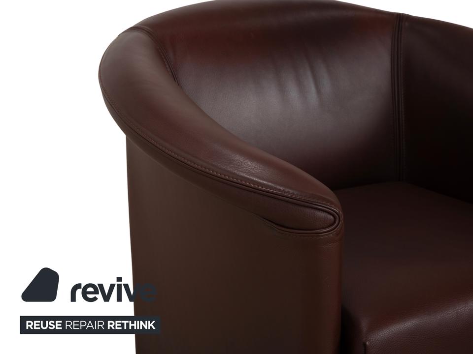 Wittmann Aura XL Leder Sessel Braun Rot – Bild 5