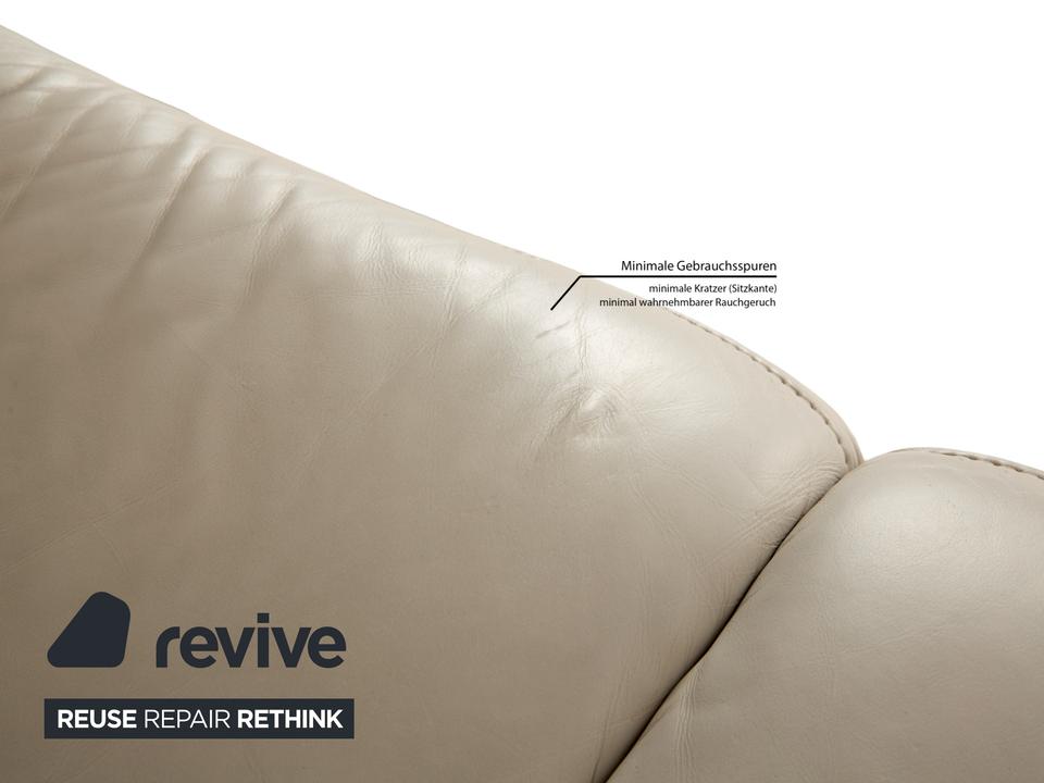 Himolla Cumuly Leder Sofa Garnitur Beige Hellgrau Dreisitzer – Bild 6