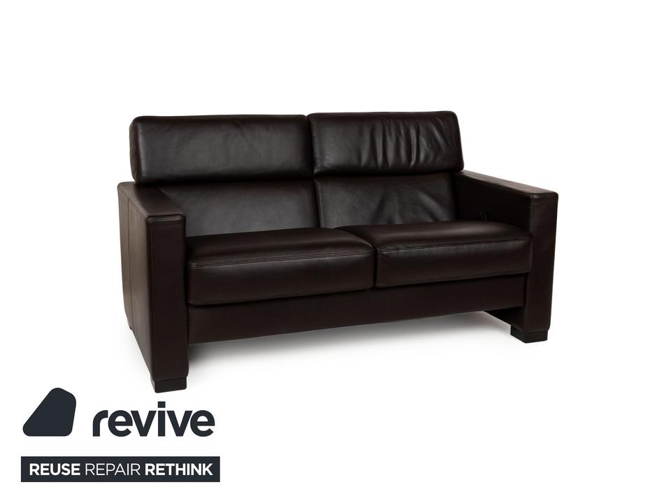 Brühl Francis Leder Zweisitzer Braun manuelle Funktion Sofa Couch – Bild 3