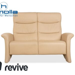 Himolla Leder Zweisitzer Creme Beige Sofa Couch