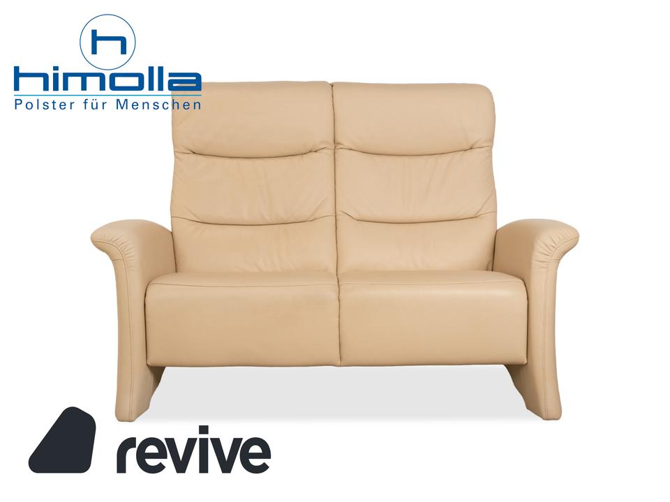 Himolla Leder Zweisitzer Creme Beige Sofa Couch