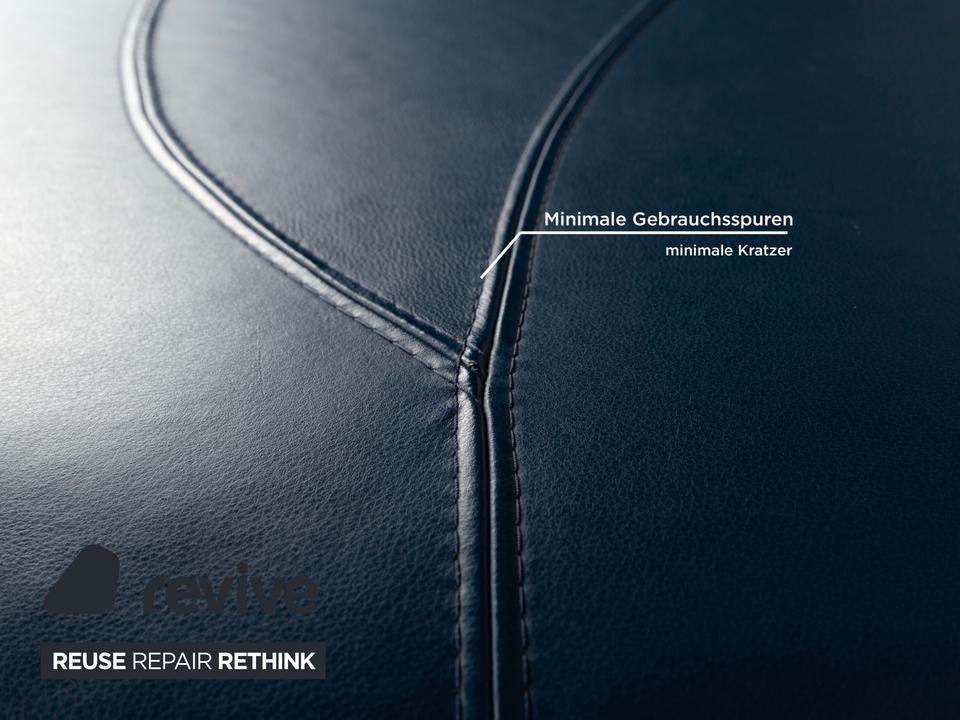 Roche Bobois TANGRAM Leder Hocker Blau – Bild 4