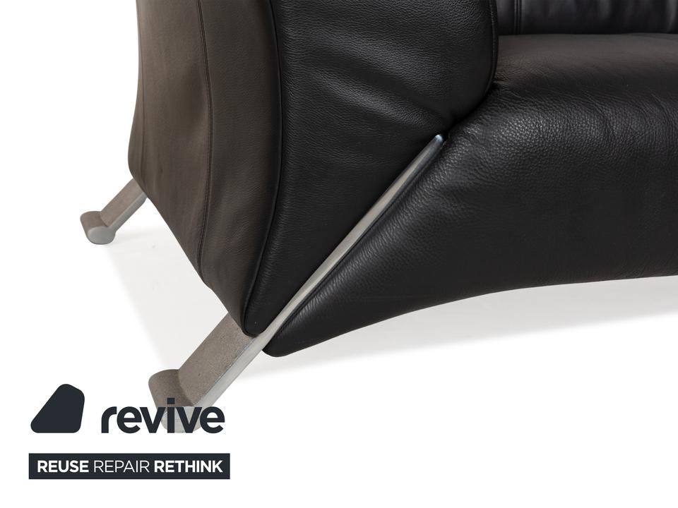 Rolf Benz 322 Leder Zweisitzer Grau Anthrazit Sofa Couch – Bild 4