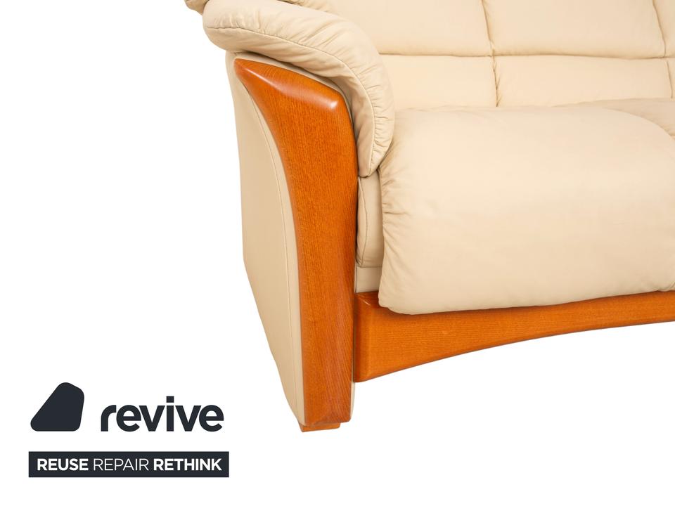 Stressless Oslo Leder Viersitzer Creme Sofa Couch – Bild 7