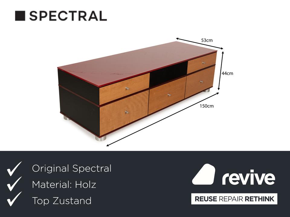 Spectral Holz Sideboard Rot Braun Schwarz Lowboard – Bild 2