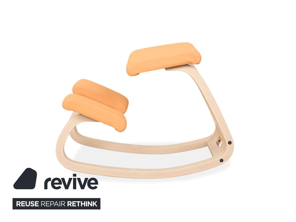 Varier Variable Holz Esche Hocker Natur Stoff Orange Apricot – Bild 17