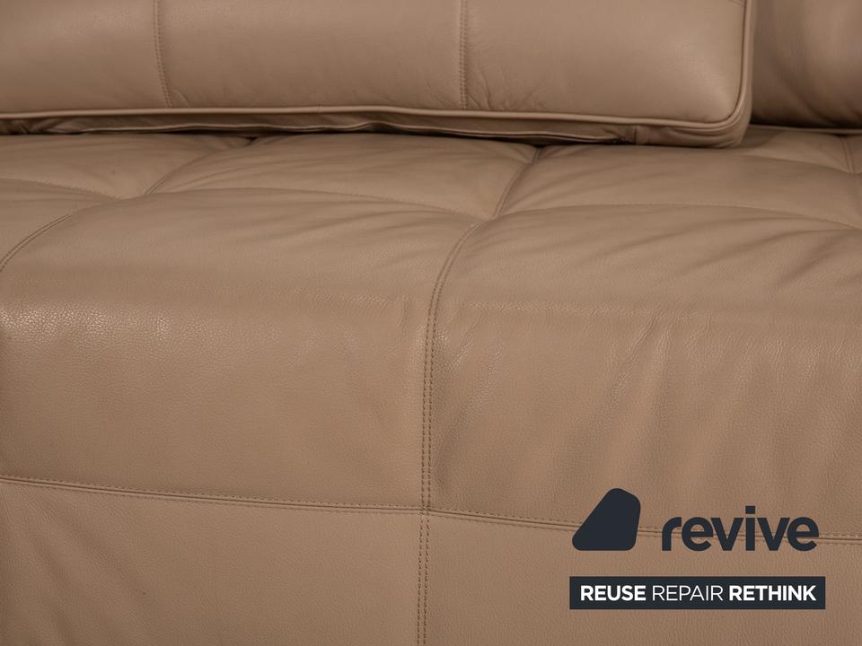 Minotti Lawrence Clan Leder Sofa Beige Ecksofa Couch – Bild 3