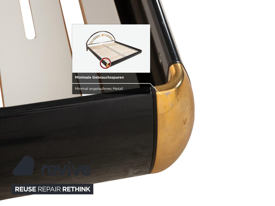 Musterring Doppelbett Metall mit Lattenrost schwarz gold – Bild 10