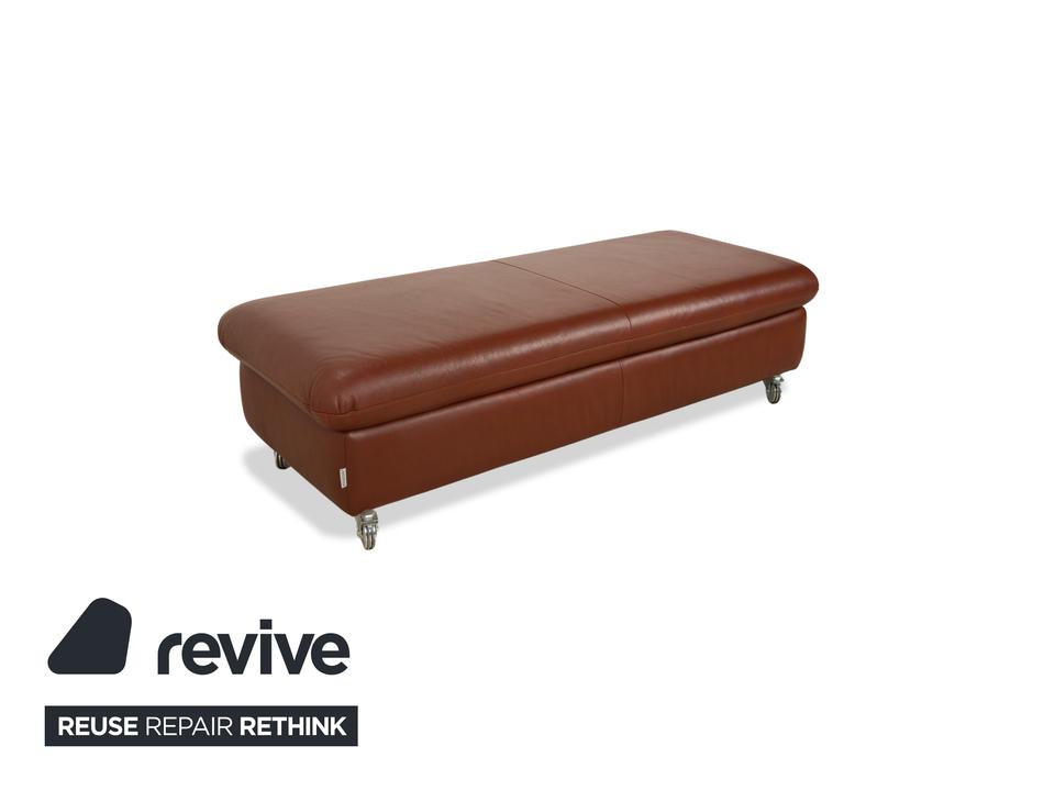 Willi Schillig Taoo Leder Hocker Braun Rot Staufach – Bild 3