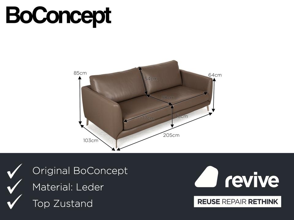 BoConcept Fargo Leder Zweisitzer Braun Sofa Couch – Bild 2