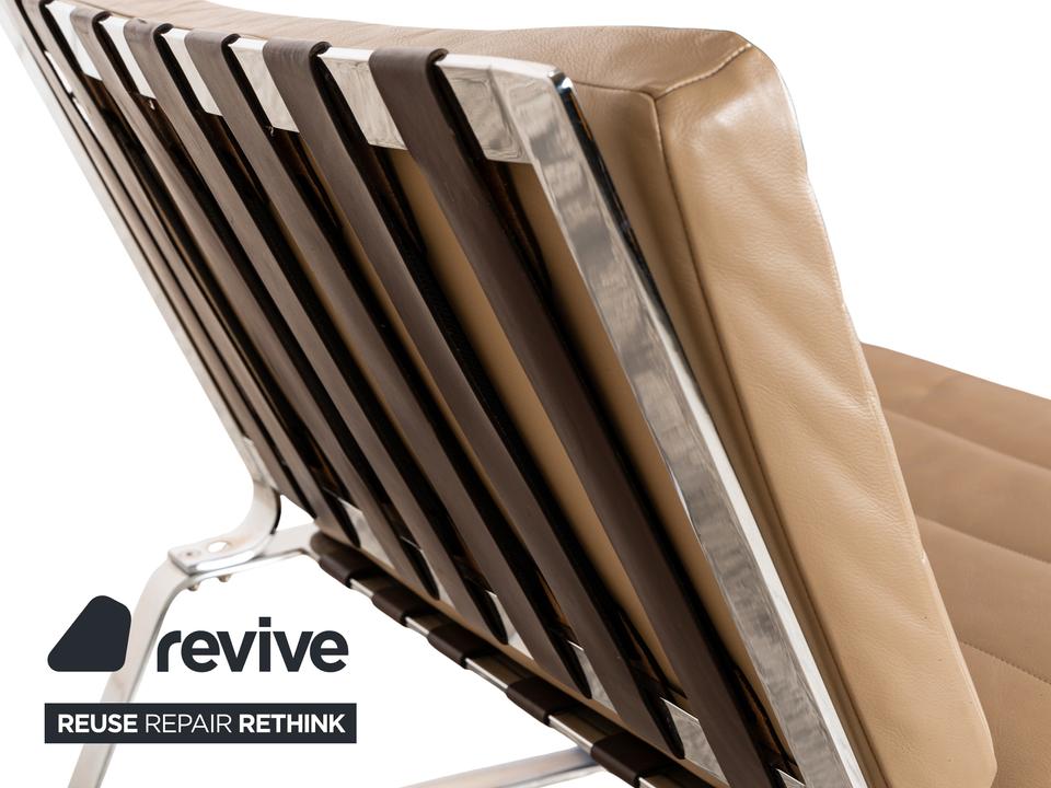 Minotti Delaunay Leder Sessel Beige Vintage – Bild 7