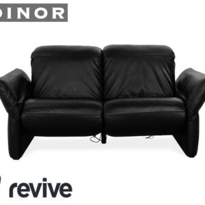 Koinor Elena Leder Zweisitzer Sofa Couch Schwarz elektrische