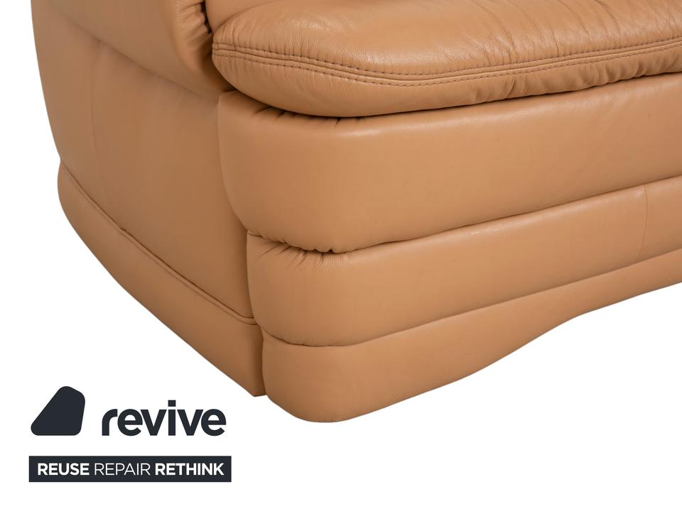 Himolla Leder Viersitzer Braun Beige Sofa Couch – Bild 5