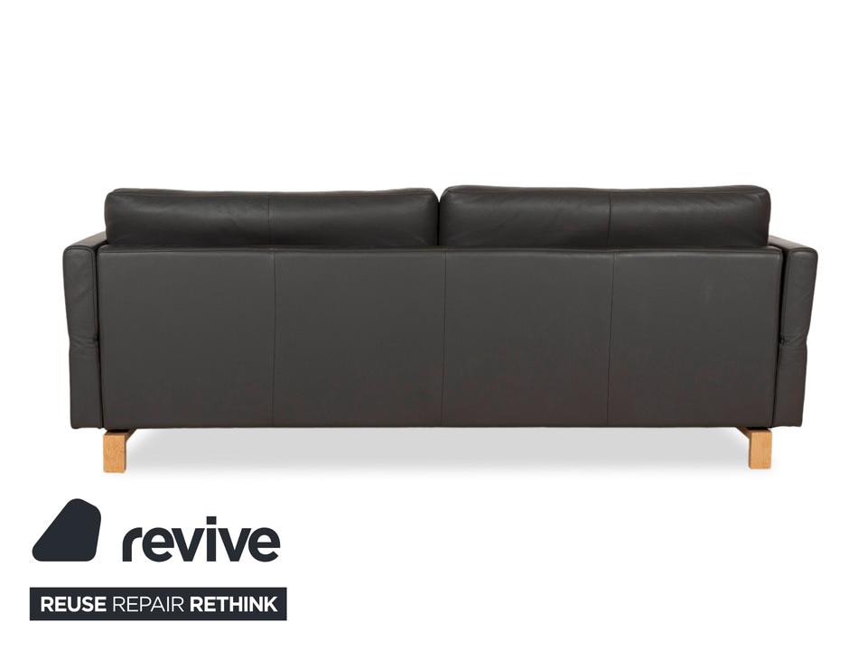 Rolf Benz Vida Leder Dreisitzer Grau manuelle Funktion Sofa Couch – Bild 10
