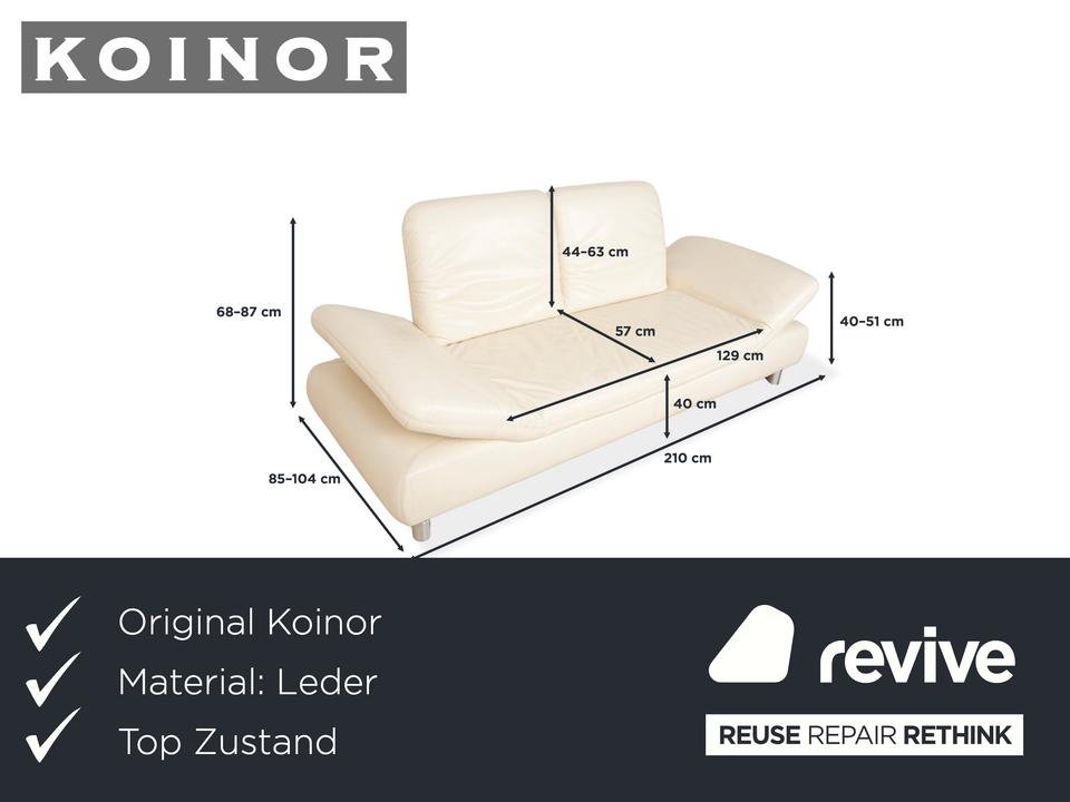 Koinor Rivoli Leder Zweisitzer Creme manuelle Funktion Sofa ✨ – Bild 2