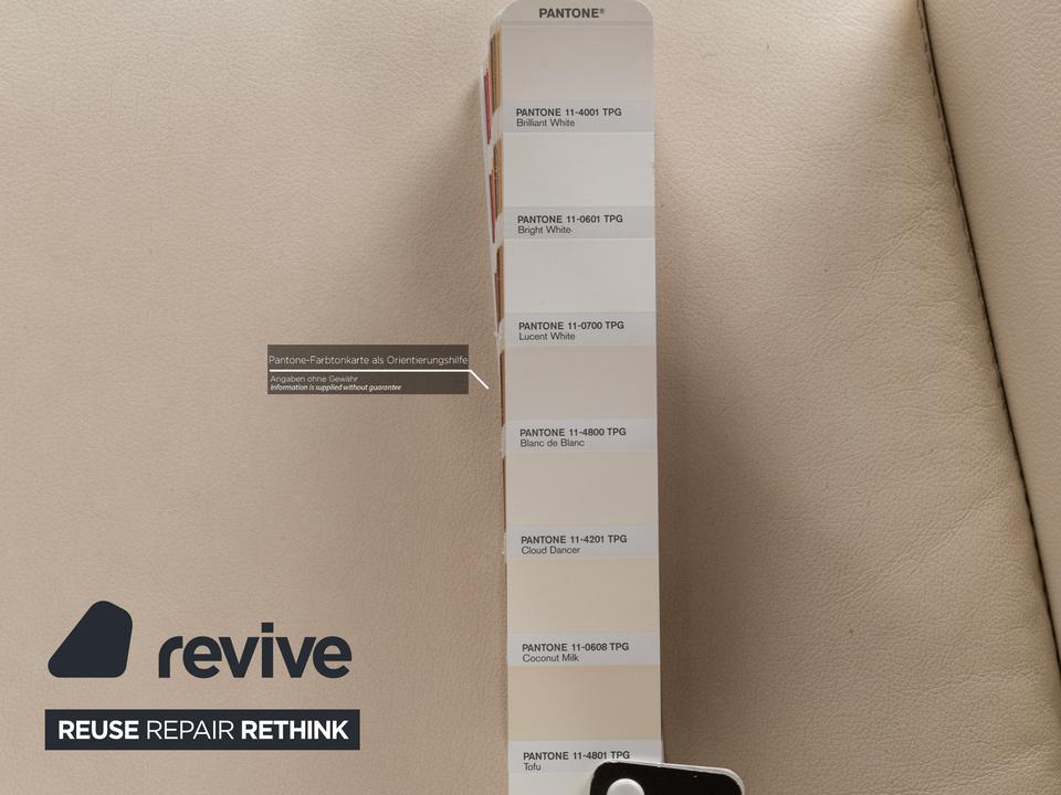 Nieri Leder Zweisitzer Weiß Sofa Couch – Bild 7