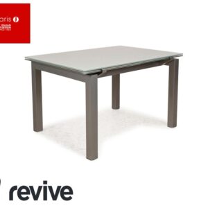 Calligaris Glas Esstisch Silber Ausziehfunktion