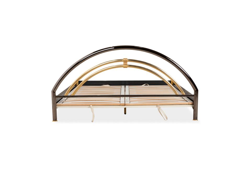 Musterring Doppelbett Metall mit Lattenrost schwarz gold – Bild 15