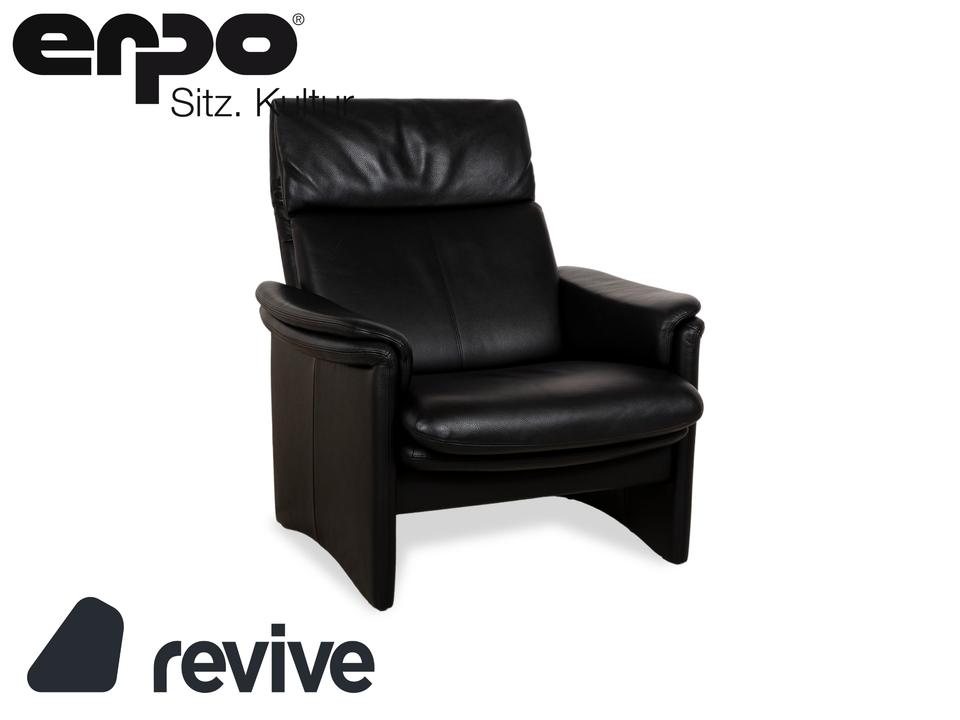 Erpo Chalet Leder Sessel Schwarz