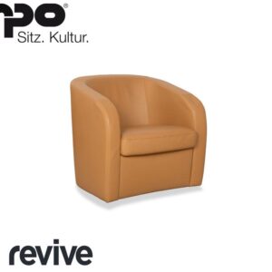 Erpo Leder Sessel Braun Beige Cognac Vintage