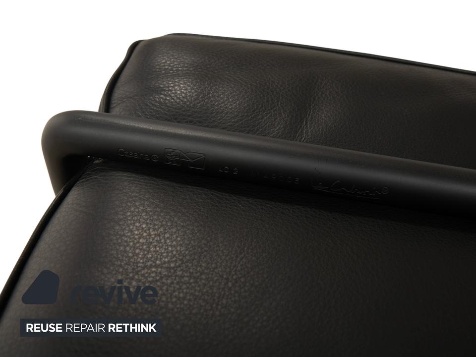 Cassina LC 2 Leder Dreisitzer Schwarz Sofa Couch – Bild 8