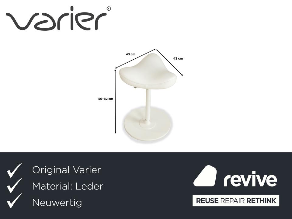 Varier Move Sitz-Steh Hocker Stuhl Leder LEA700 Weiß Basis Weiß – Bild 2