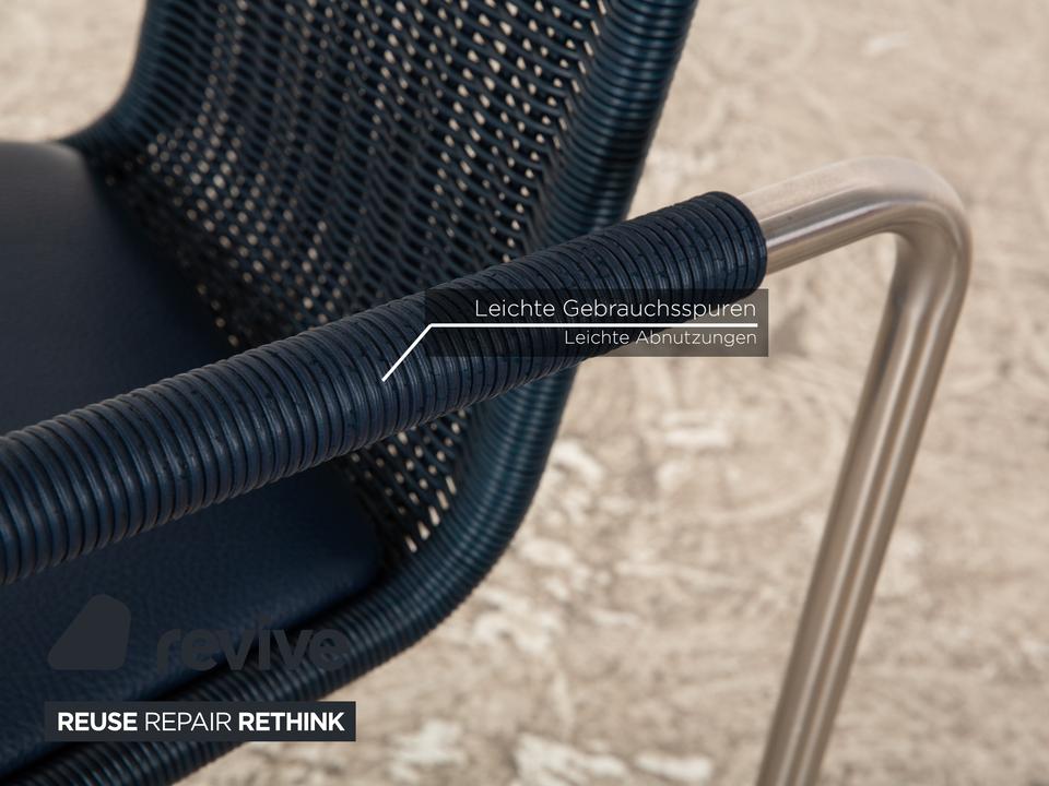 Tecta D20 Holz Stuhl Kragstuhl Esszimmer Blau – Bild 4