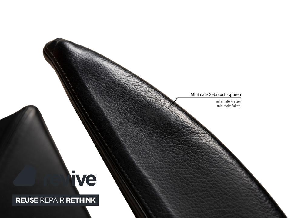 4er Garnitur B&B Italia Arcadia Leder Stuhl Blau Schwarz – Bild 5