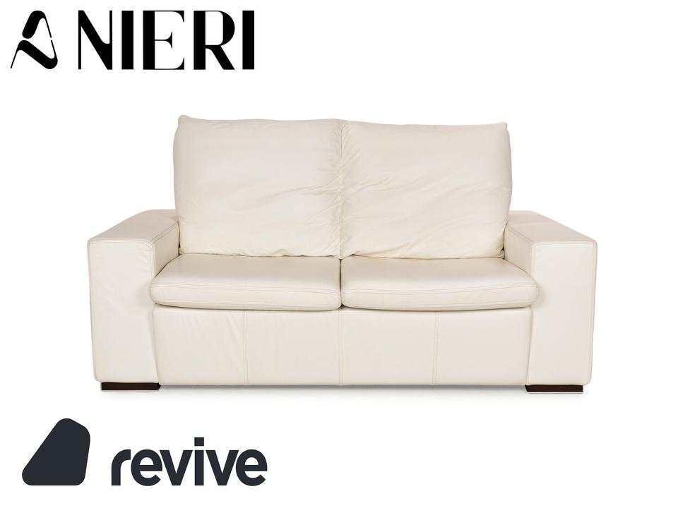 Nieri Leder Zweisitzer Weiß Sofa Couch