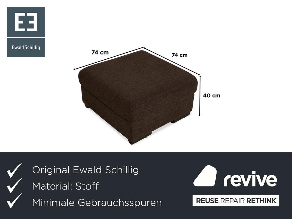 Ewald Schillig Loft Stoff Hocker Grau Braun – Bild 2