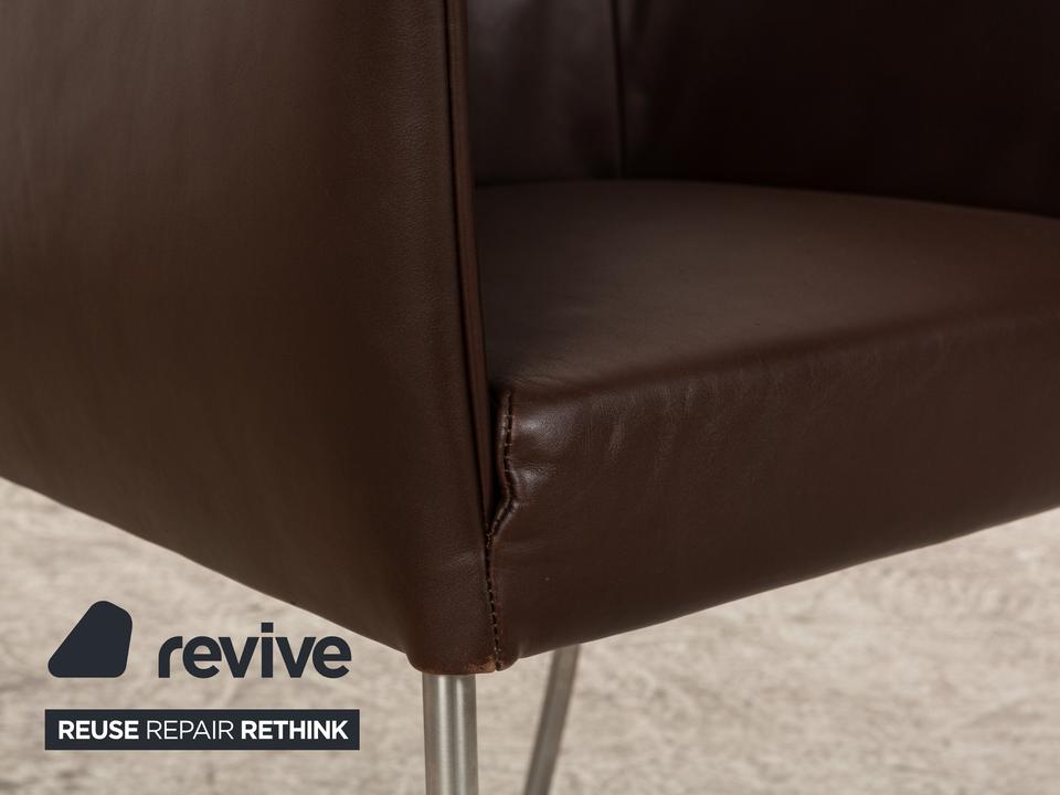 6er Garnitur bert plantagie ARC-E Leder Stuhl Braun Esszimmer – Bild 3