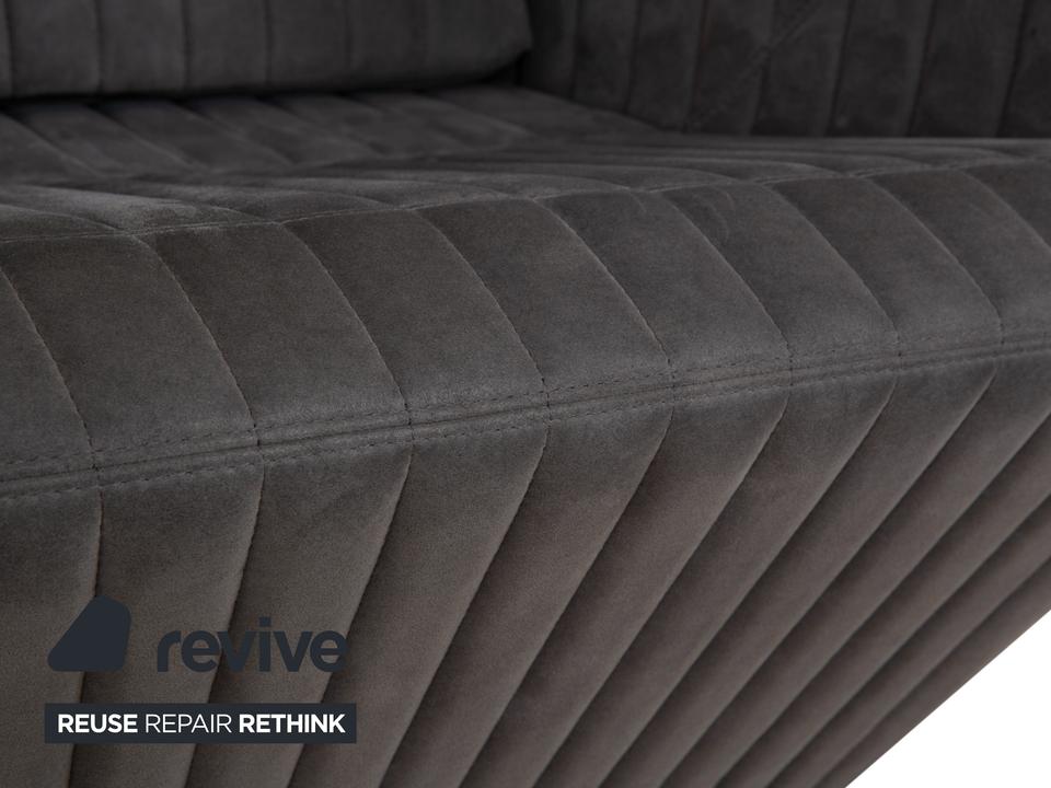 ligne roset Facett Stoff Sessel Hocker Grau – Bild 8