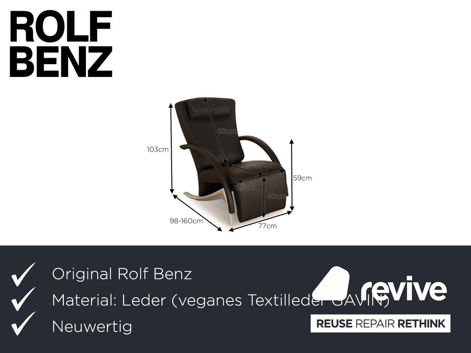 Rolf Benz 3100 veganes Leder Stuhl anthrazit / schwarz manuelle ✨ – Bild 2