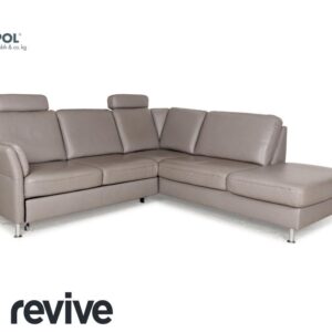 Polipol Polinova Leder Ecksofa Grau manuelle Funktion Sofa Couch