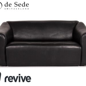 de Sede DS-47 Leder Sofa Schwarz Zweisitzer Couch Neckleder ✨