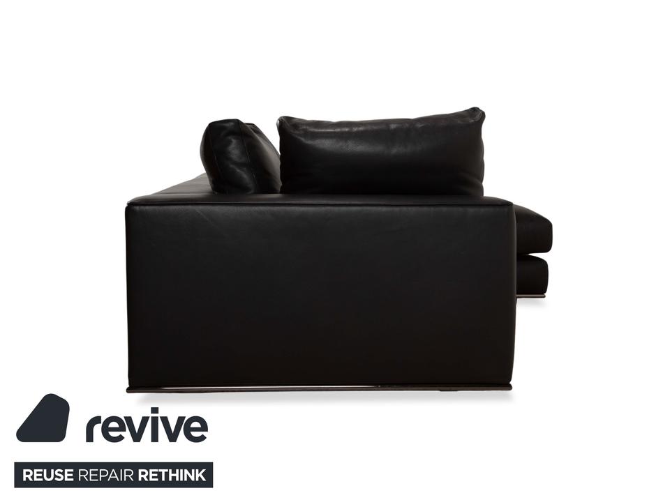 Minotti Hamilton Leder Ecksofa Schwarz Sofa Couch Recamiere – Bild 16