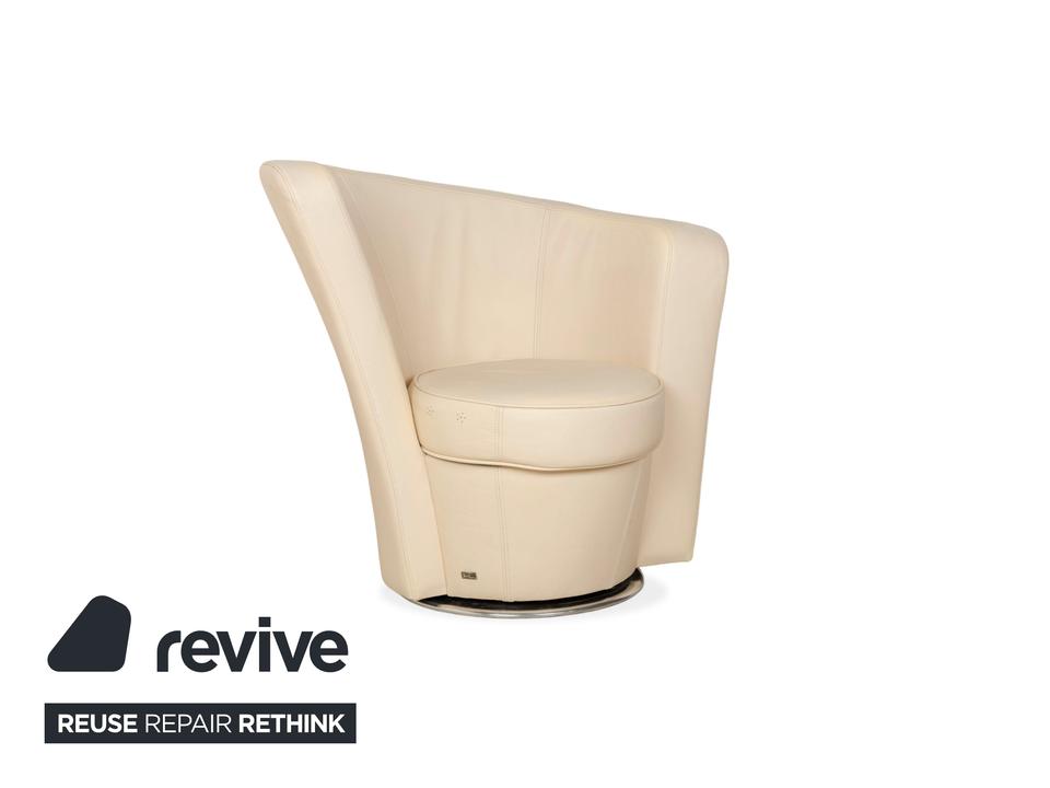 Bretz EVES ISLAND Leder Sessel Creme – Bild 11