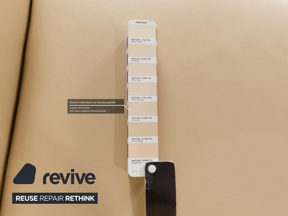 Brühl Alba Leder Dreisitzer Beige Creme manuelle Funktion Sofa – Bild 12