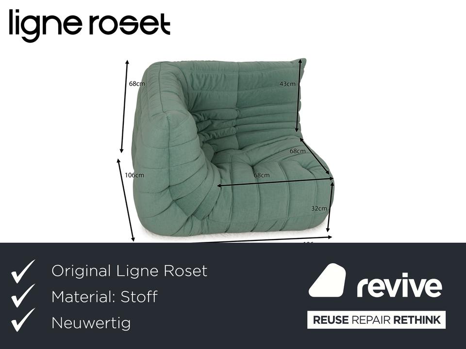 Ligne Roset Togo Stoff Sessel Grün Neubezug ✨ – Bild 2