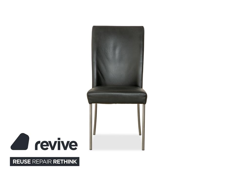 4er Garnitur bert plantagie Leder Stuhl Schwarz – Bild 9